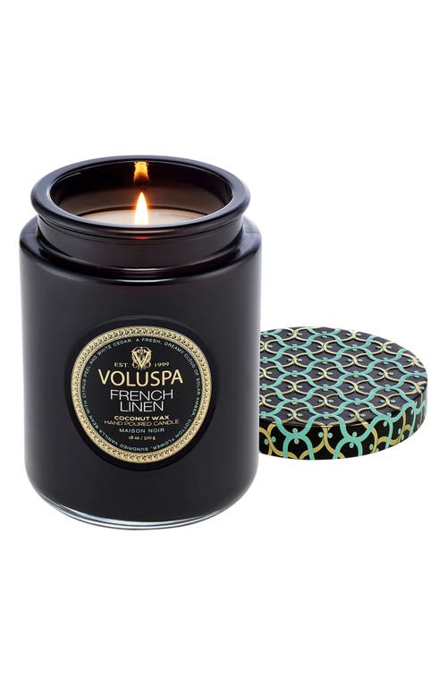 Voluspa French Linen Large Jar Candle In Black