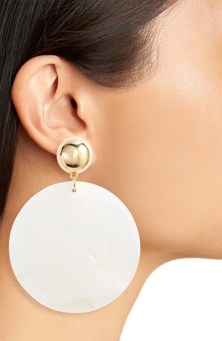 Ettika Large Disc Drop Earrings, Alternate, color, 