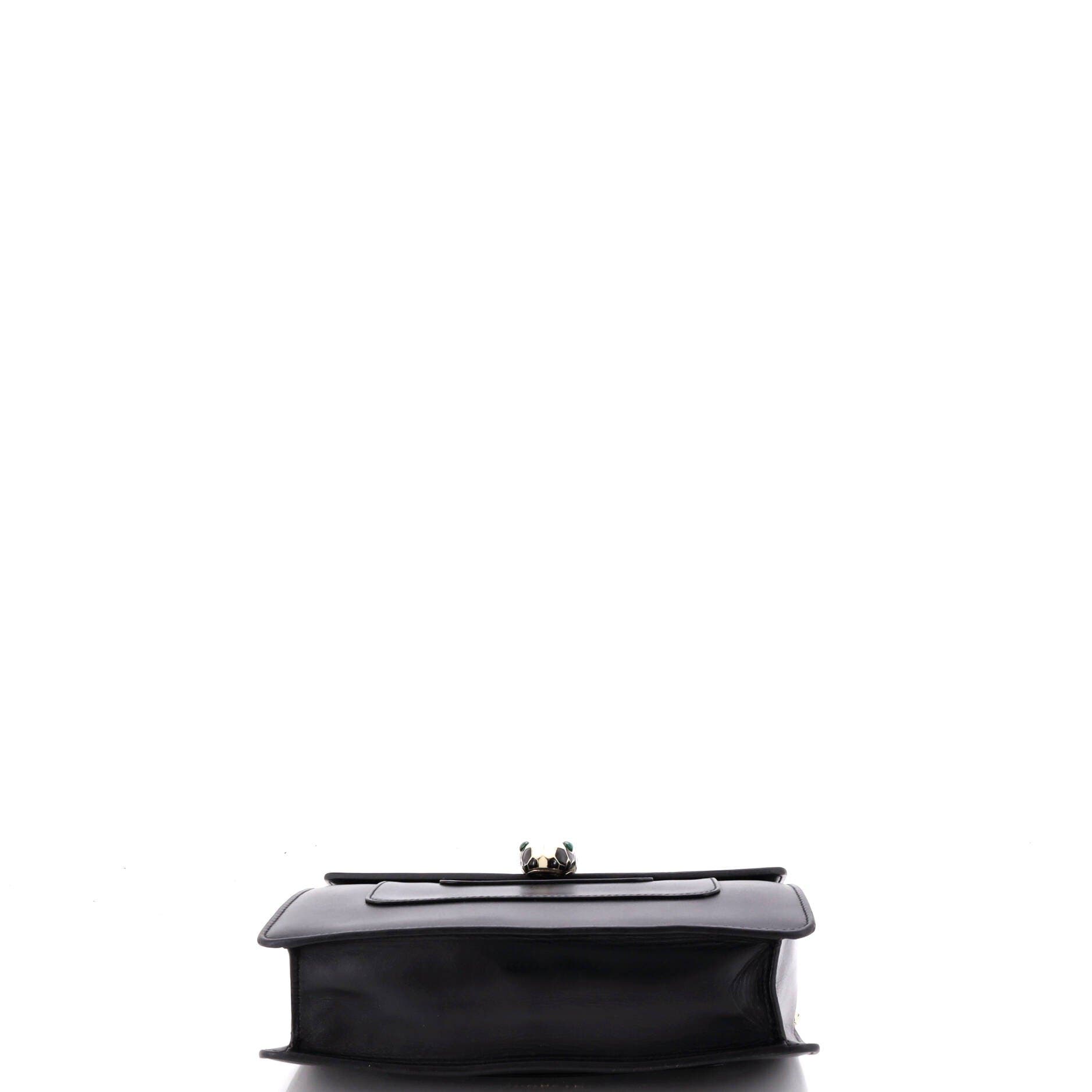 Serpenti Forever Square Shoulder Bag Leather Medium, Alternate, color, Black