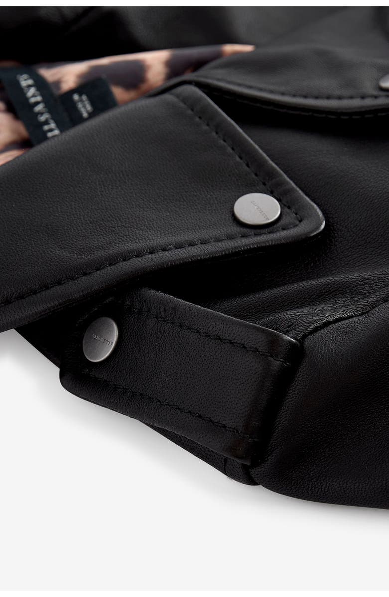 smALLSAINTS by ALLSAINTS Kids' Leather Moto Jacket, Alternate, color, Black