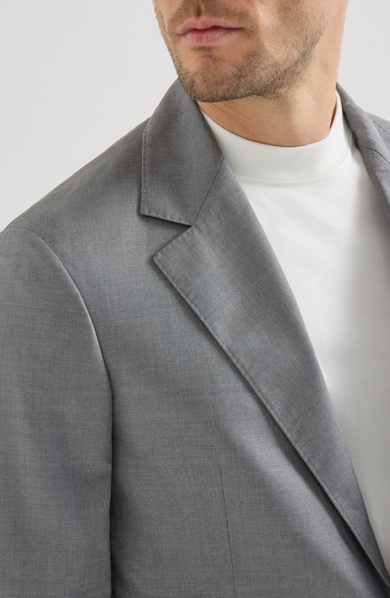 Brunello Cucinelli Hopsack blazer, Alternate, color, Grey