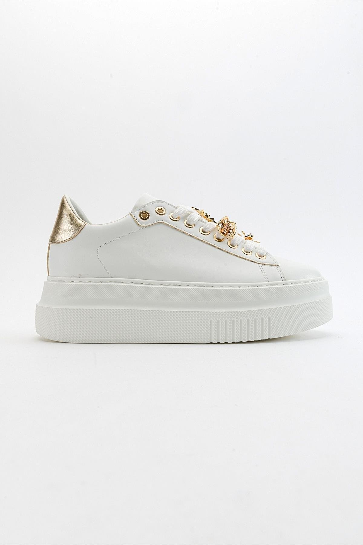 Ater Bee Buckle Sneakers, Alternate, color, White Faux Leather
