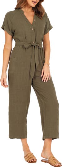 Archie Tie Waist Linen Jumpsuit