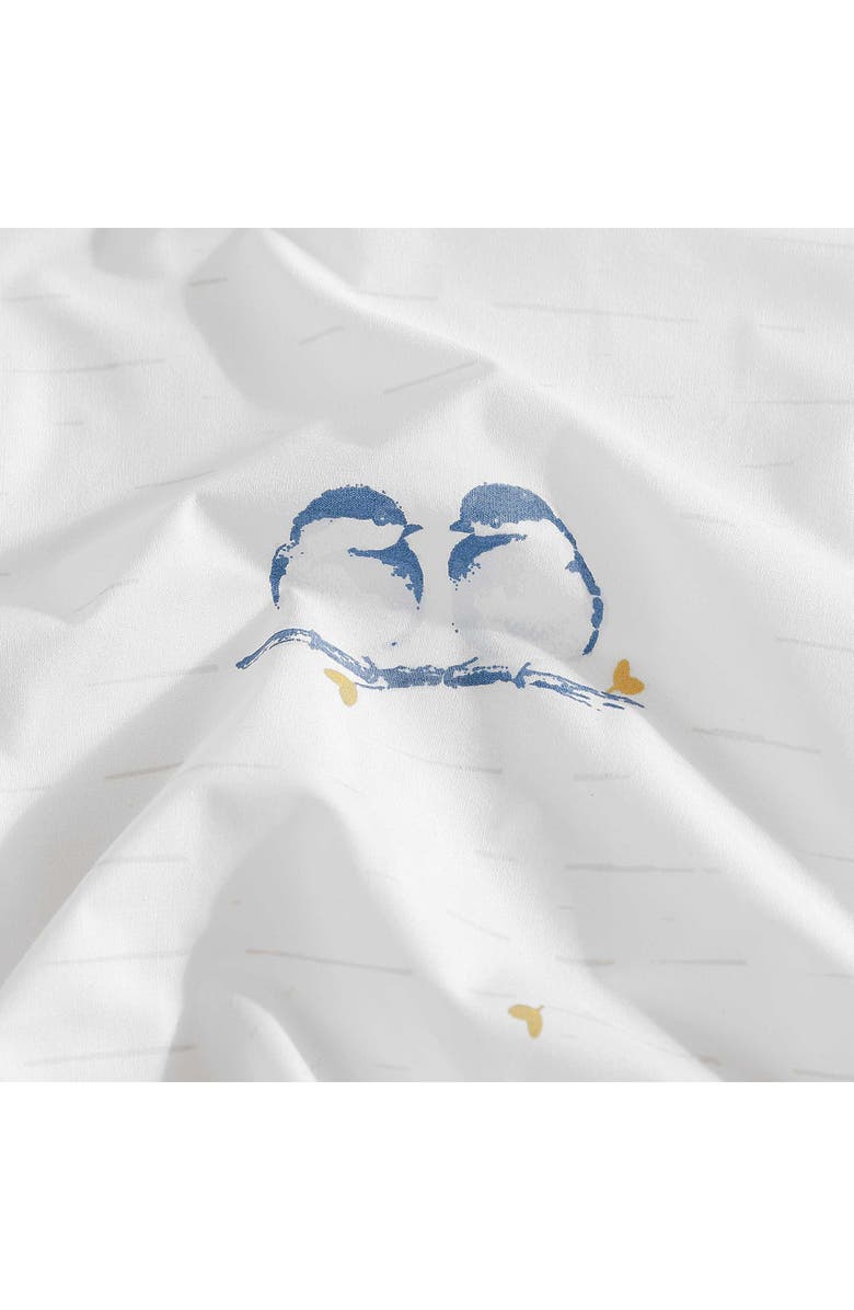 POPPY AND FRITZ Tweet Tweet Birds 200 Thread Count Cotton Percale Sheet Set, Alternate, color, Blue