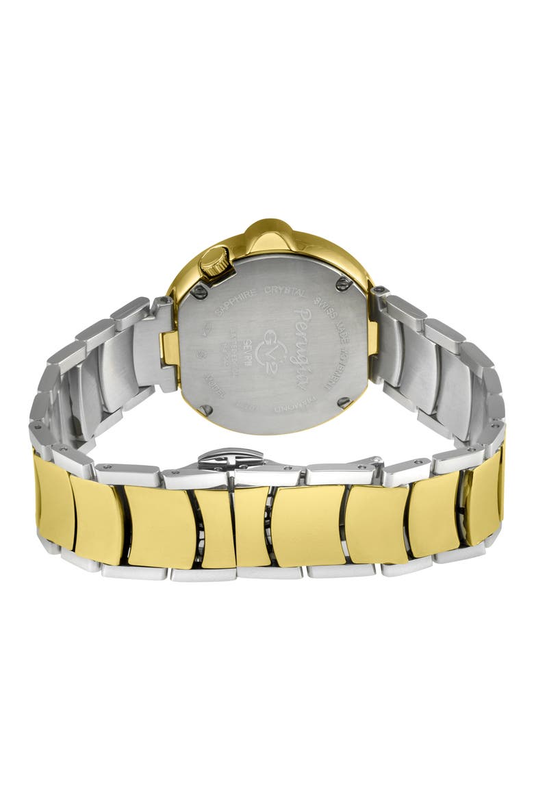 Peruga Diamond Bracelet Watch, Alternate, color, TWO-TONE SILVER/ GOLD