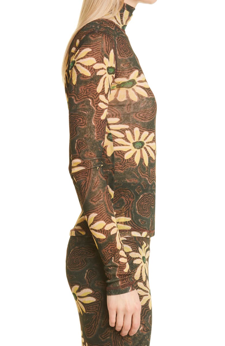 Nanushka Harri Floral Print Turtleneck Top, Alternate, color, 