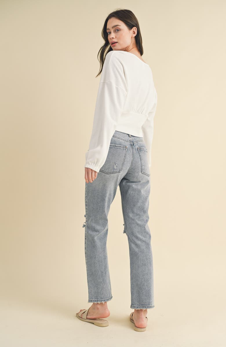 WISHLIST Long Sleeve Cotton Underbust Top, Alternate, color, Ivory