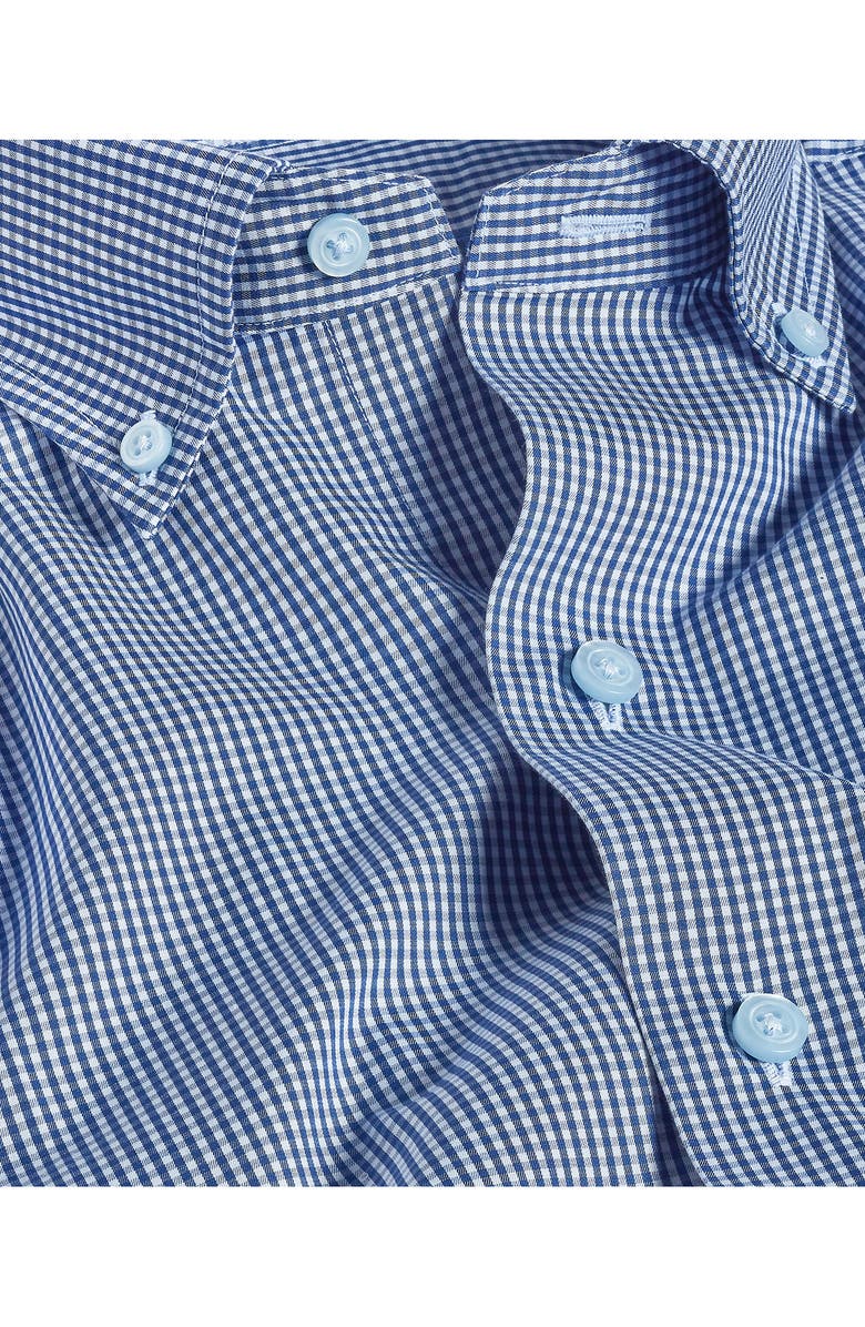 David Donahue Twill Micro Check Sport Shirt, Alternate, color, Navy/ Sky