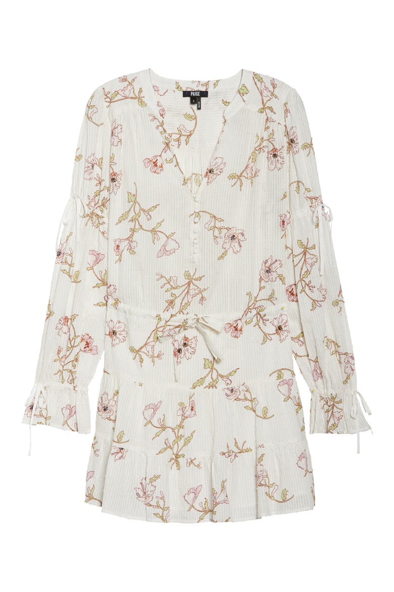 Yardley Floral Minidress, Alternate, color, WHITE / MAUVE SHADOWS