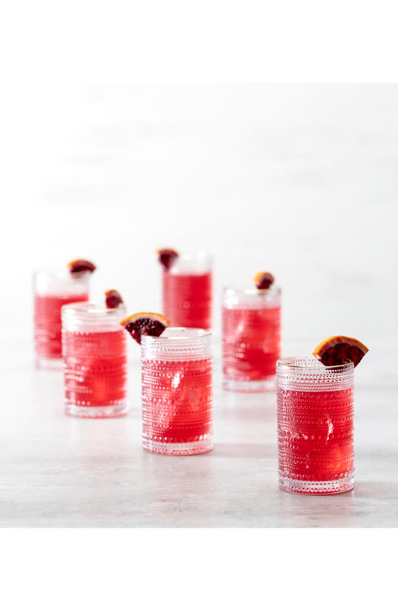 Fortessa Jupiter Set of 6 Gold Rim Beverage Glasses, Alternate, color,