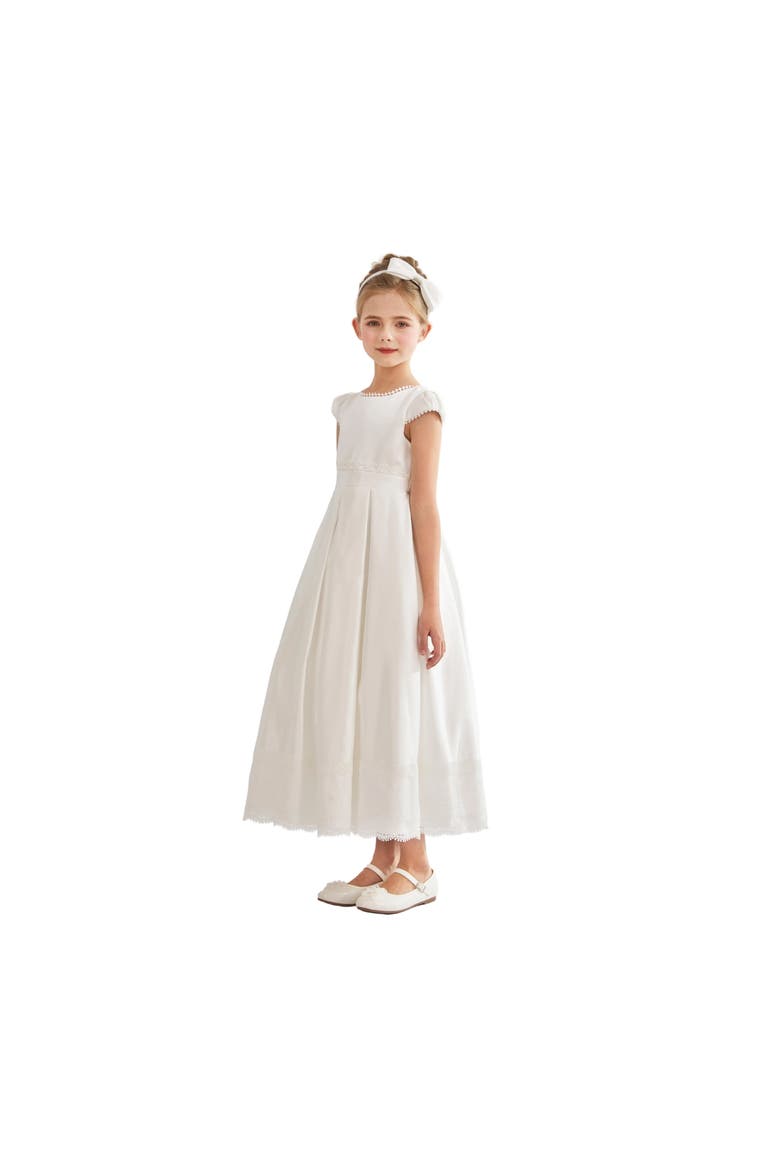 Pearl-Trim Havenelle Dress, Alternate, color, White