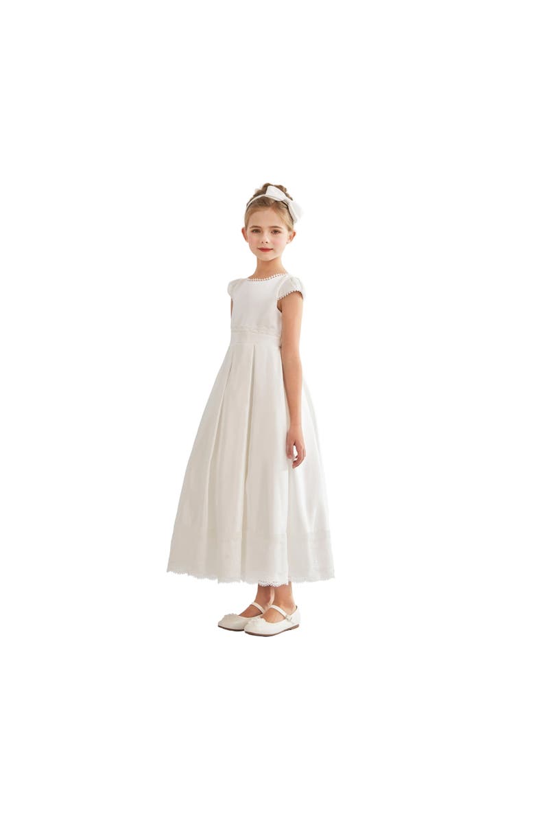 Tulleen Pearl-Trim Havenelle Dress, Alternate, color, White