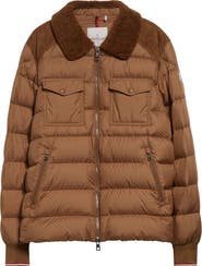 Moncler Jafferau Down Jacket with Genuine Shearling Collar