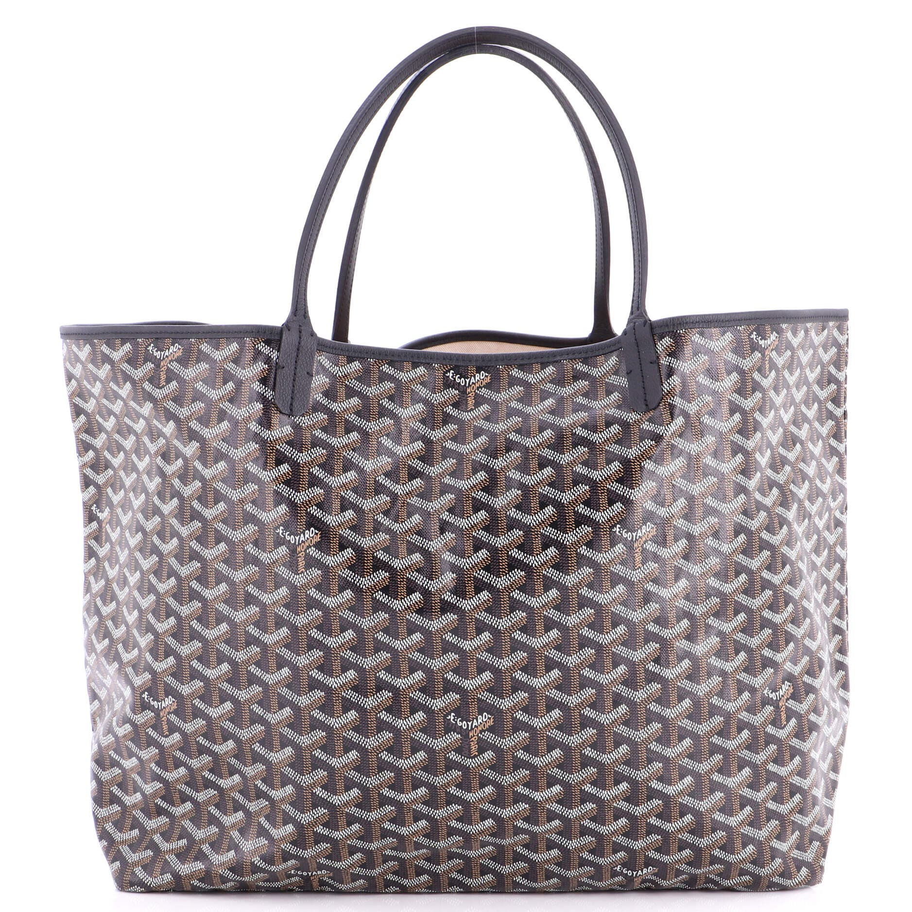 Pre-Owned Goyard Saint Louis Tote Coated Canvas GM, Main, color, Black