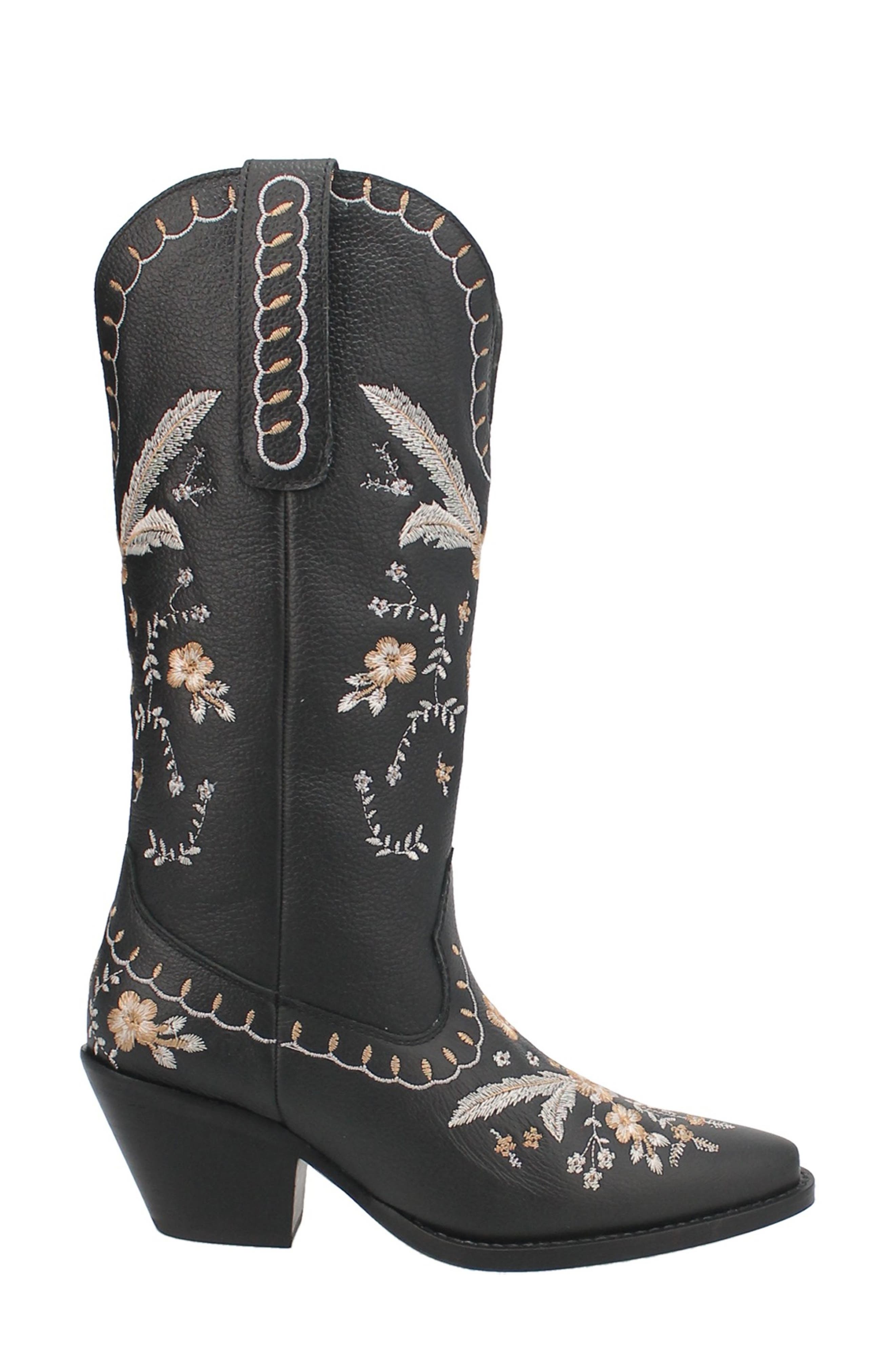 Dingo Full Bloom Western Boot, Alternate, color, Black