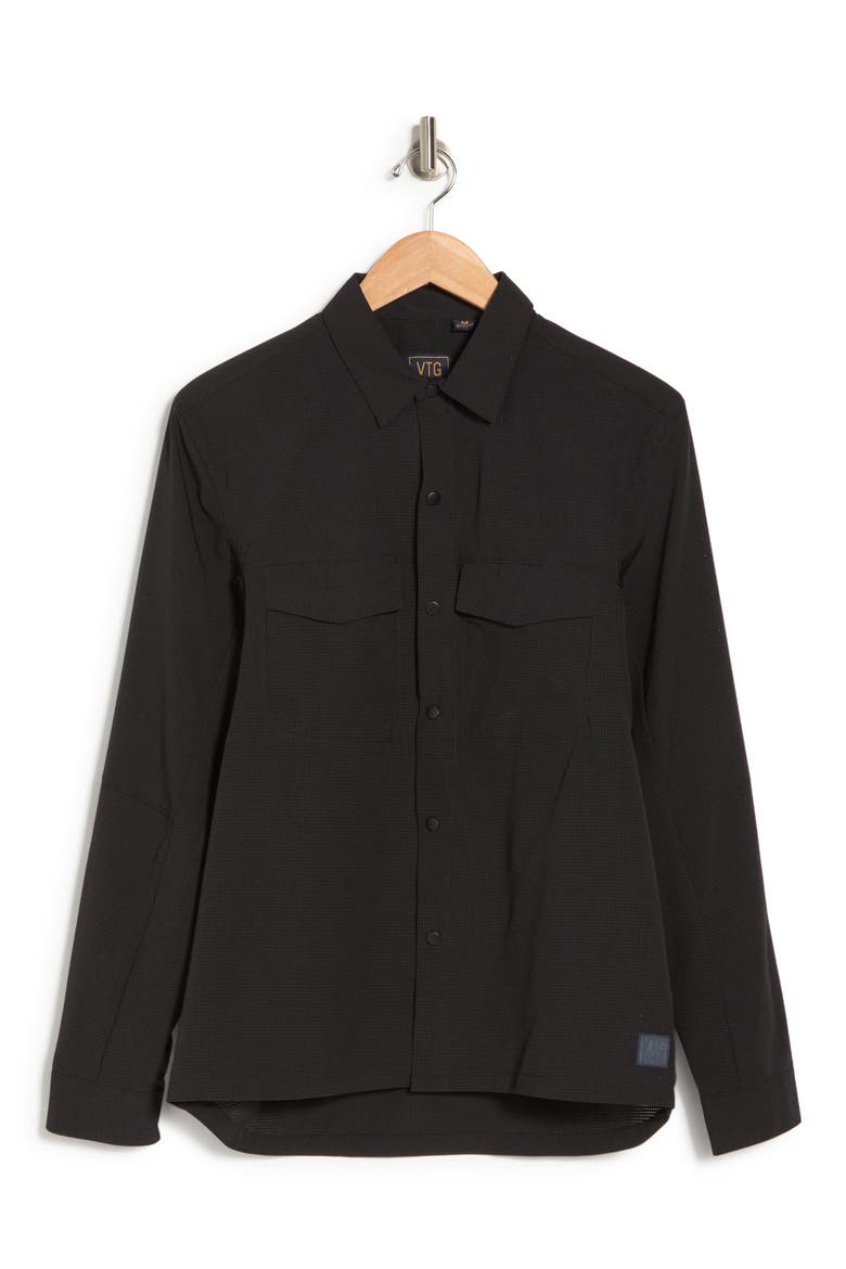 Metal Vent Shirt Jacket, Alternate, color, BLACK