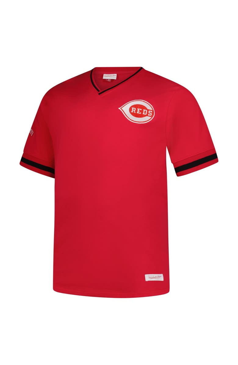 Mitchell & Ness Men's Mitchell & Ness Red Cincinnati Reds Big & Tall V-Neck T-Shirt, Alternate, color, 