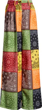 Dressed in Lala Never Taking These Off Colorblock Bandana Wide Leg Pants