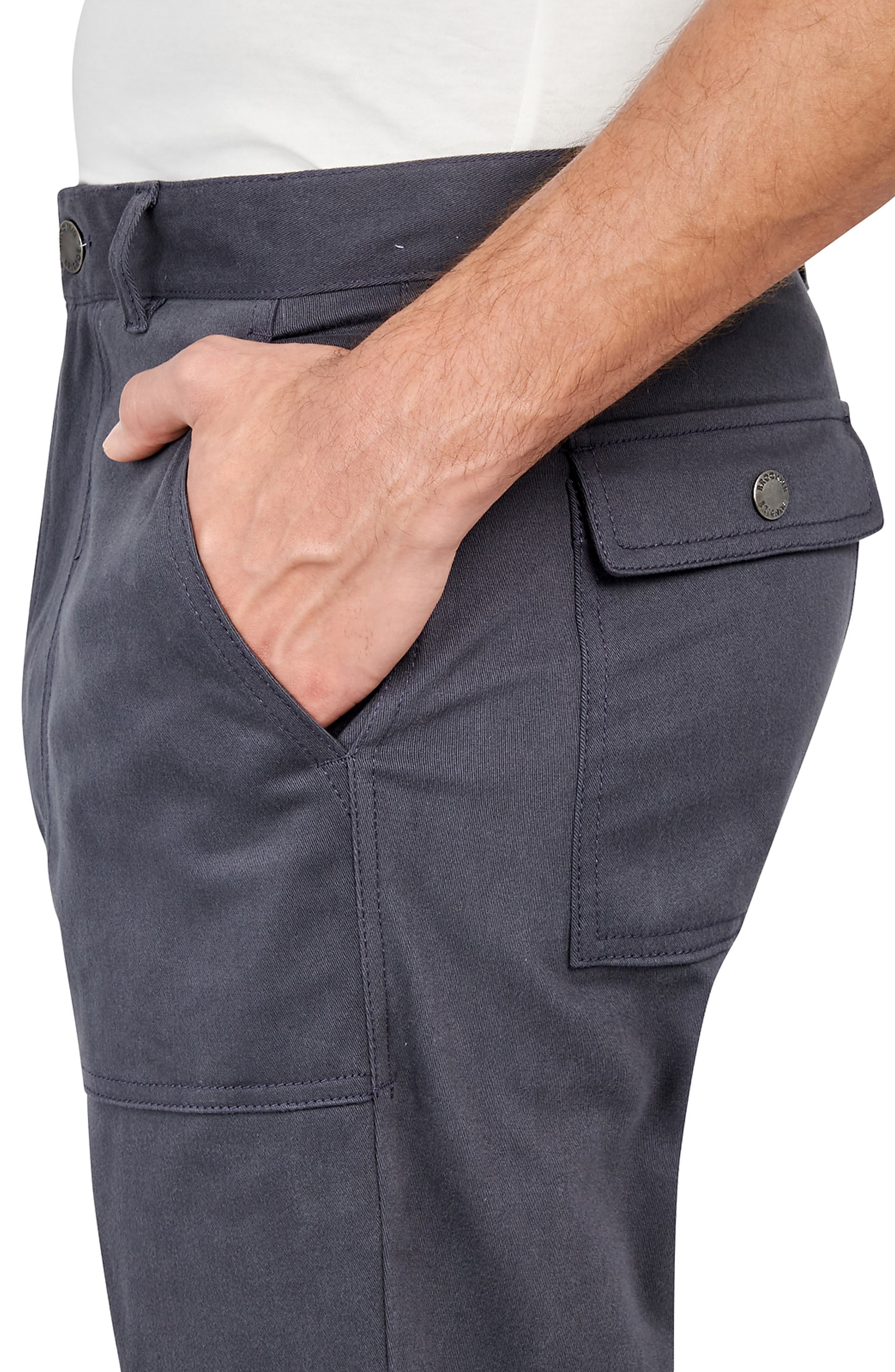 Slim Fit Solid Cotton Stretch Utility Pants - image 2