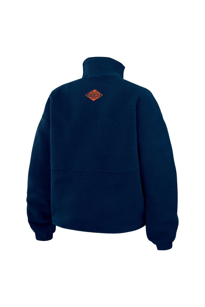 Women's WEAR by Erin Andrews Navy Denver Broncos Polar Fleece Half-Zip Jacket, Alternate, color, Navy