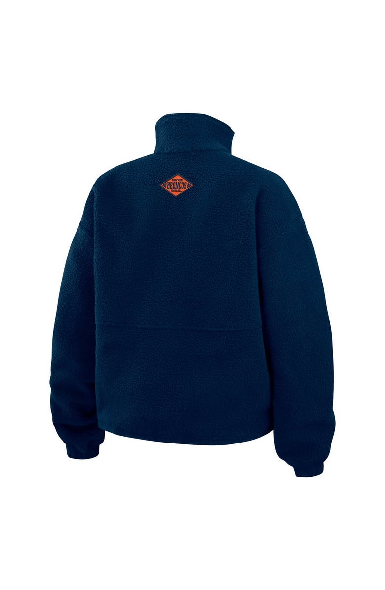 WEAR by Erin Andrews Women's WEAR by Erin Andrews Navy Denver Broncos Polar Fleece Half-Zip Jacket, Alternate, color, Navy