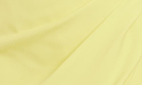 Jewel Badgley Mischka Pleated Strapless Sheath Gown In Sunny Yellow