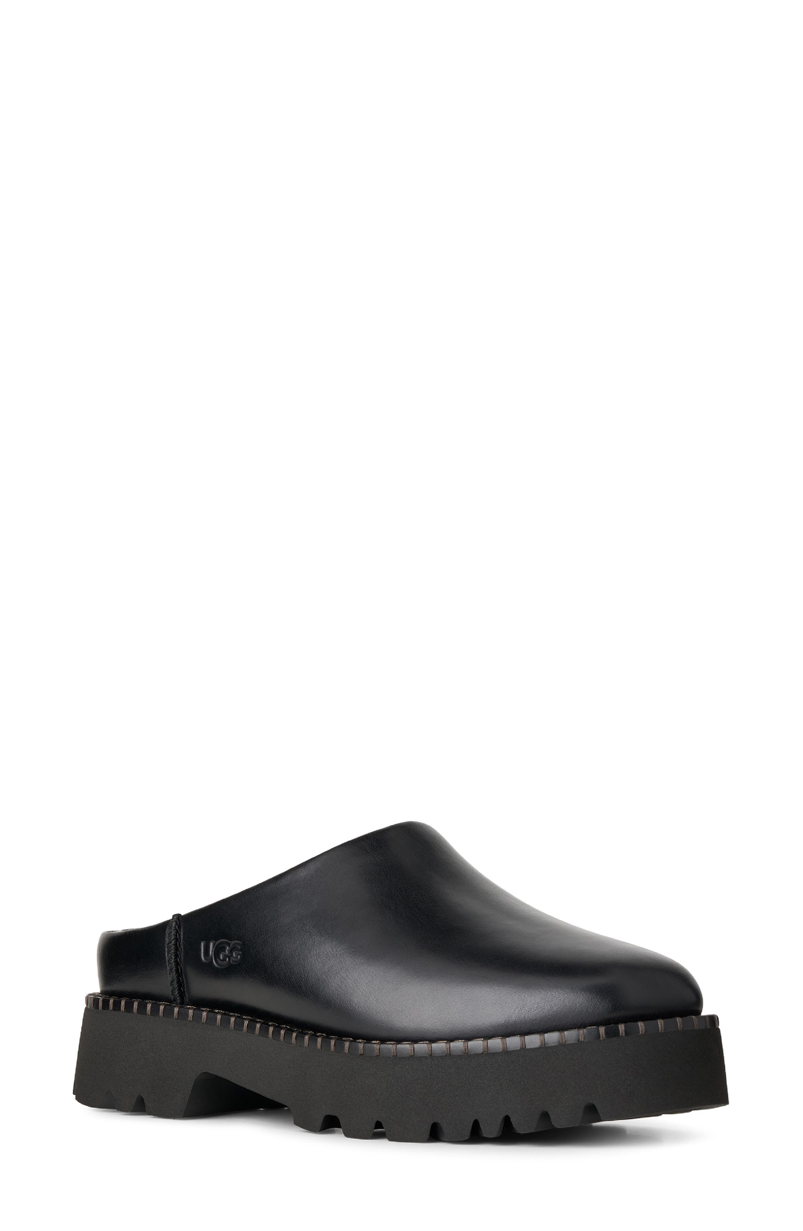 Uptowner Suede Mule, Main, color, BLACK LEATHER