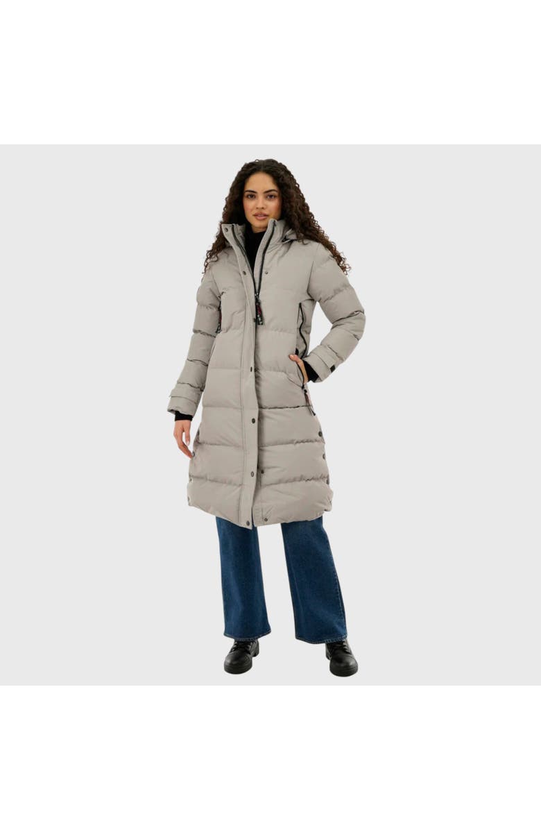CANADA WEATHER GEAR Quilted Maxi Long Jacket, Alternate, color, Stone