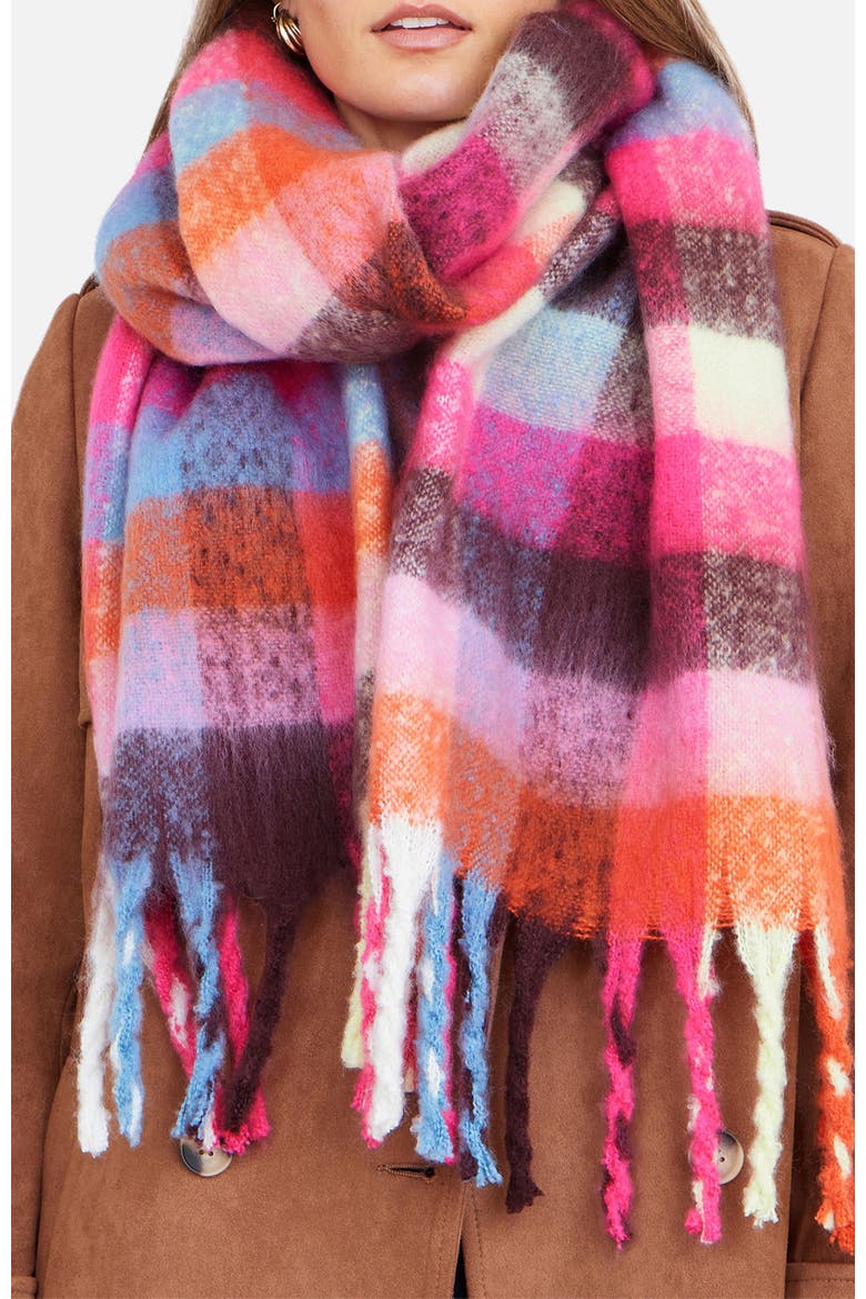Color Block Super Fluffy Scarf, Alternate, color, Multi