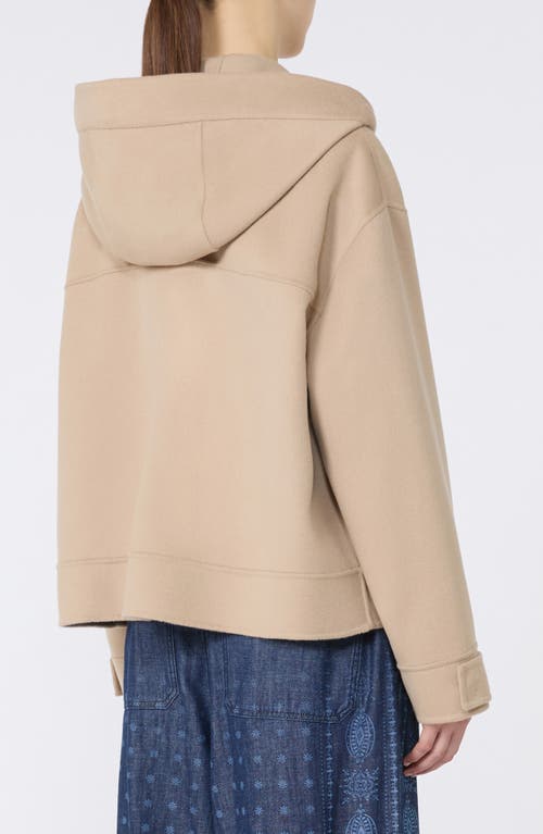 Weekend Max Mara Gary Hooded Wool Blend Jacket In Brown