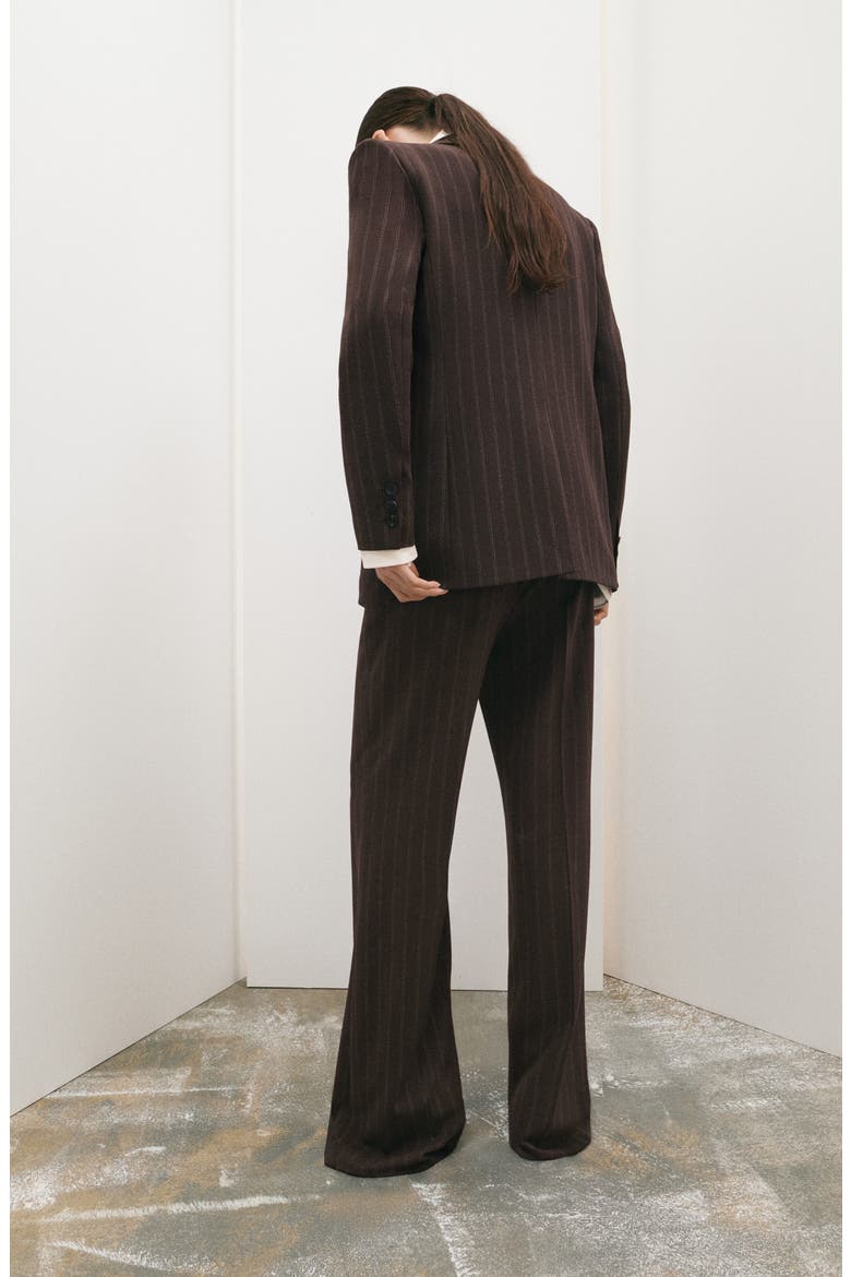 Pinstripe Pants, Alternate, color, BROWN
