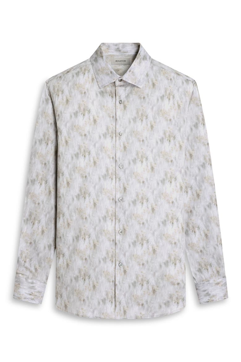 Julian Shaped Fit Print Stretch Button-Up Shirt, Alternate, color, LIMESTONE