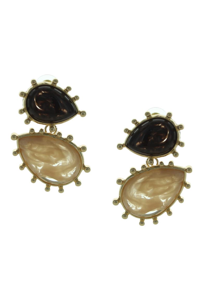 Laylana Pear Resin Drop Earrings, Main, color, GOLD / BROWN / BEIGE