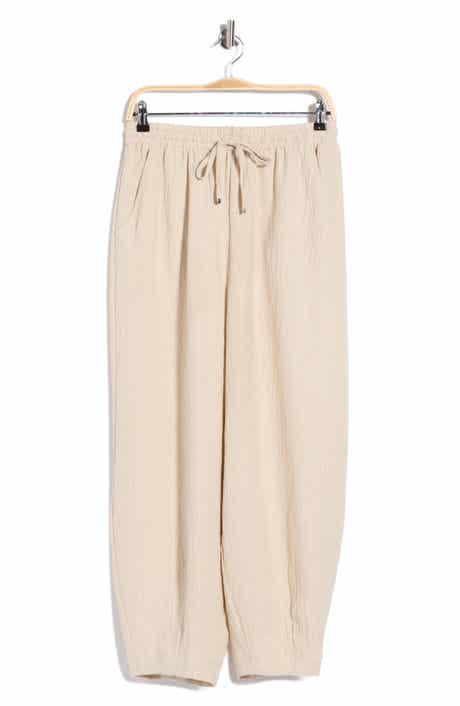 Drawstring Waist Lantern Leg Pants