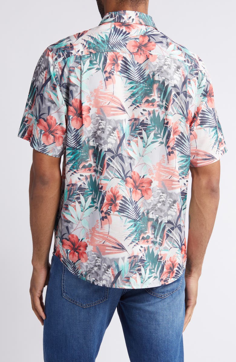 Tommy Bahama Mojito Bay Electric Blooms Short Sleeve Performance Button-Up Shirt, Alternate, color, 