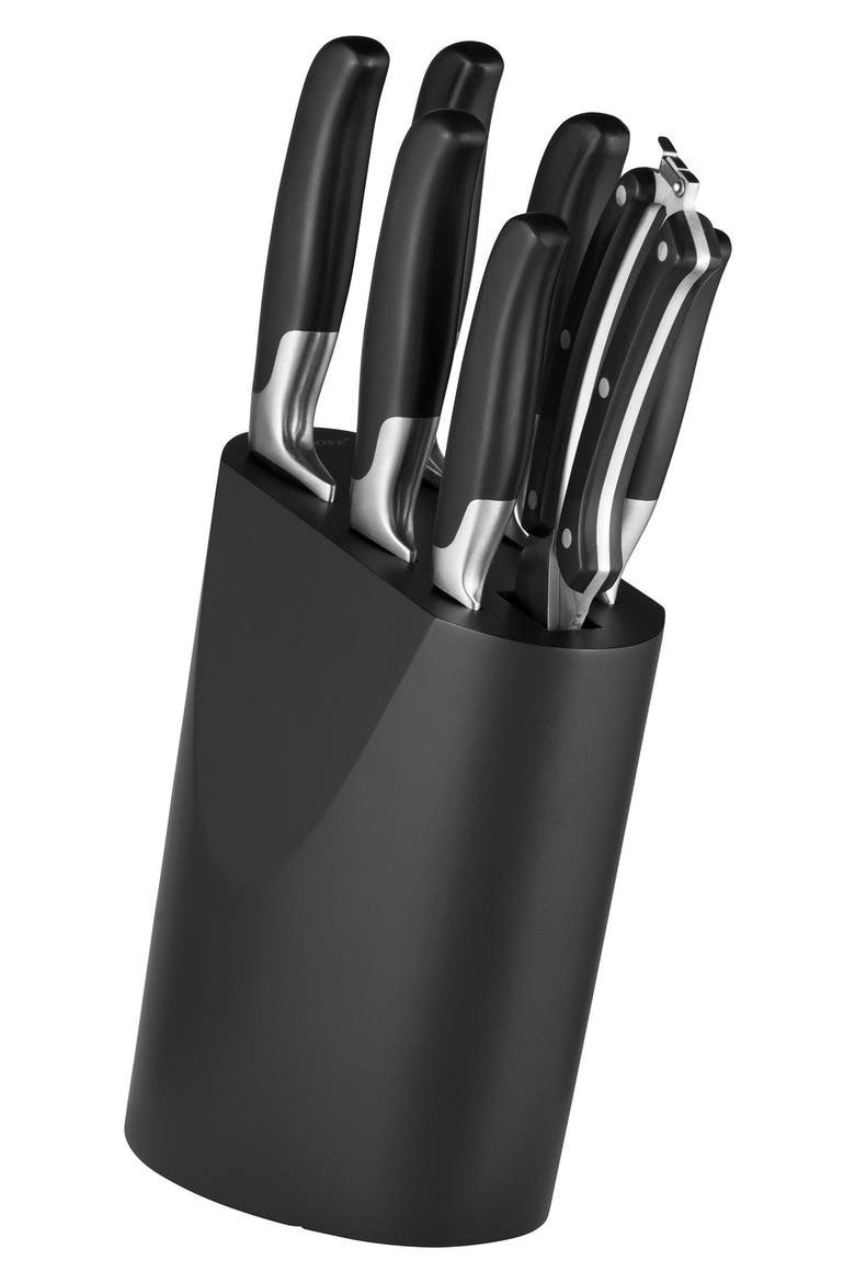 INTERNATIONAL Essential 8-Piece Knife Block set, Main, color, BLACK