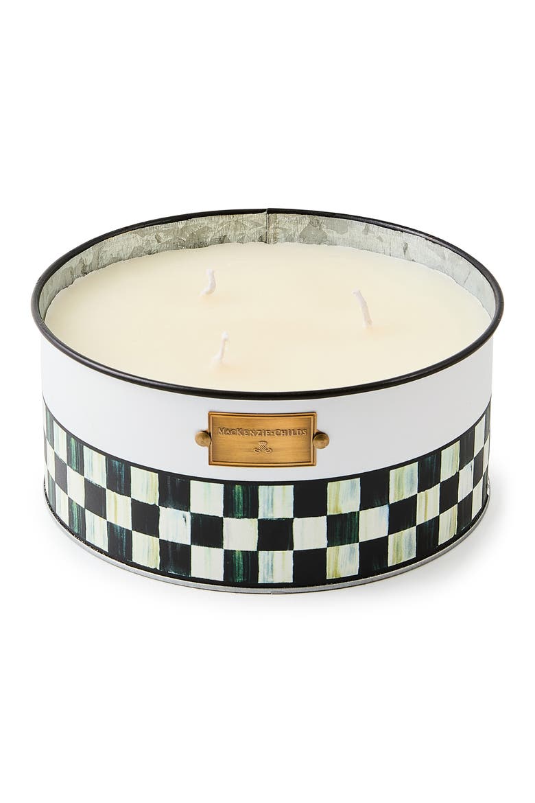 Spectator Checks Citronella Candle, Alternate, color, WHITE MULTI