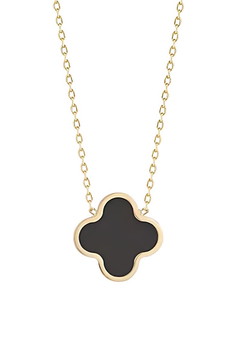 Clover Pendant Necklace, Main, color, GOLD/ BLACK