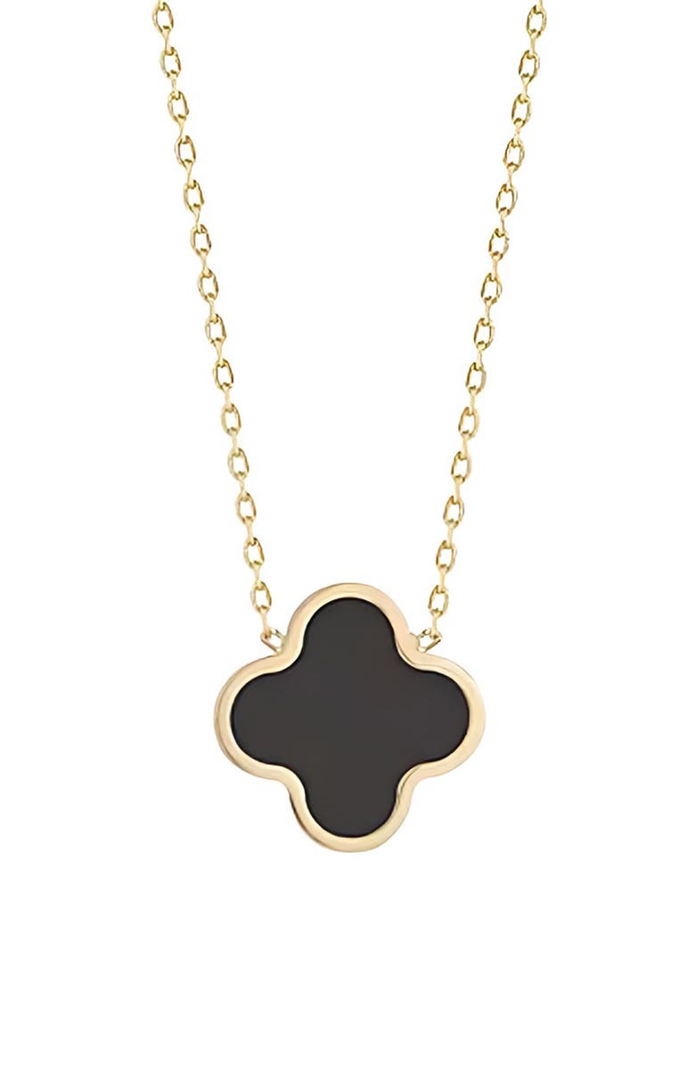 GABI RIELLE Clover Pendant Necklace, Main, color, Gold/ Black