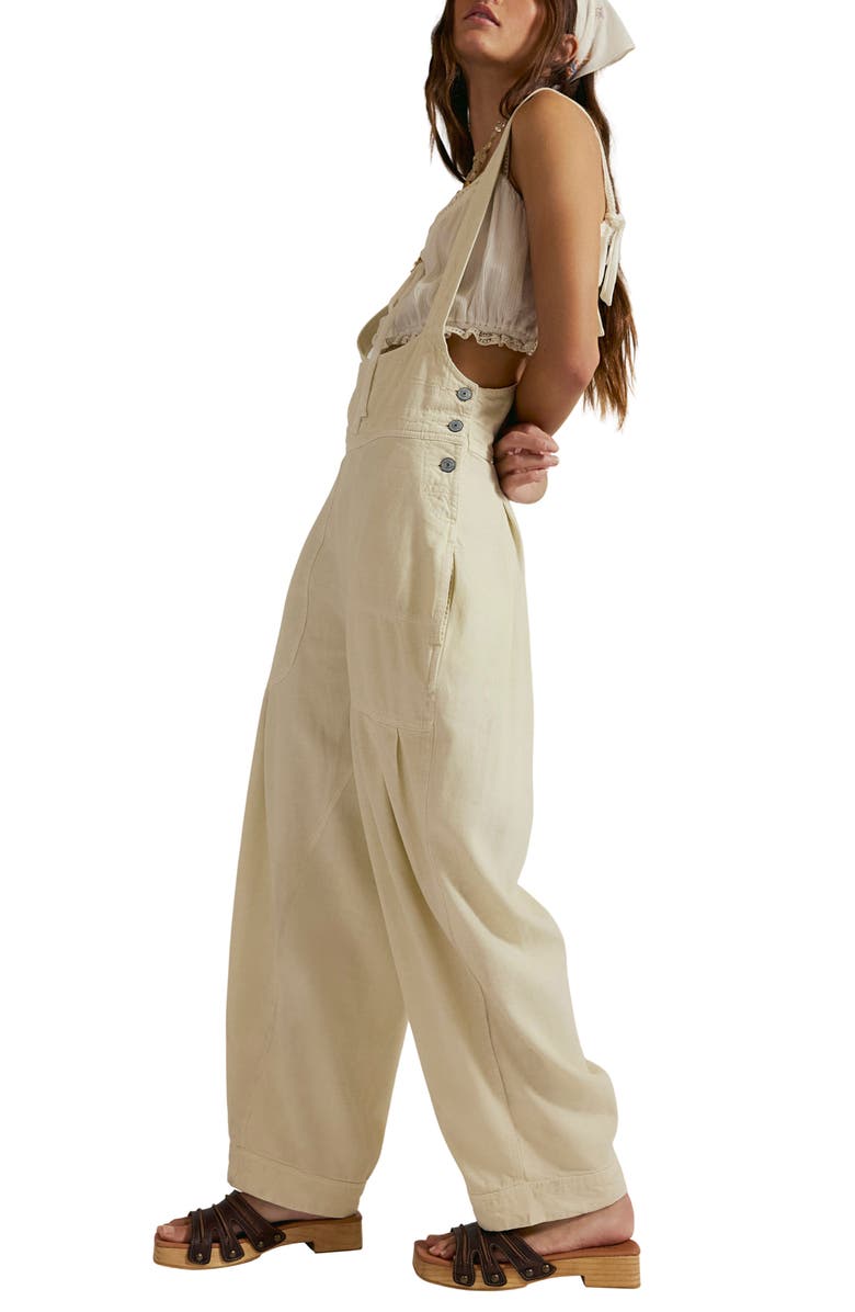 Free People Felix Tapered Overalls, Alternate, color, Tofu