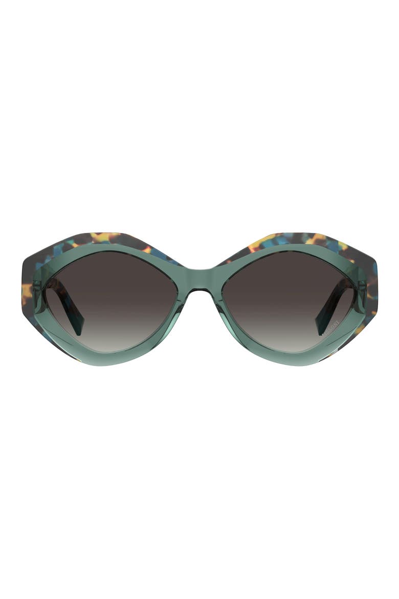 56mm Oval Sunglasses, Main, color, GREEN HAVANA