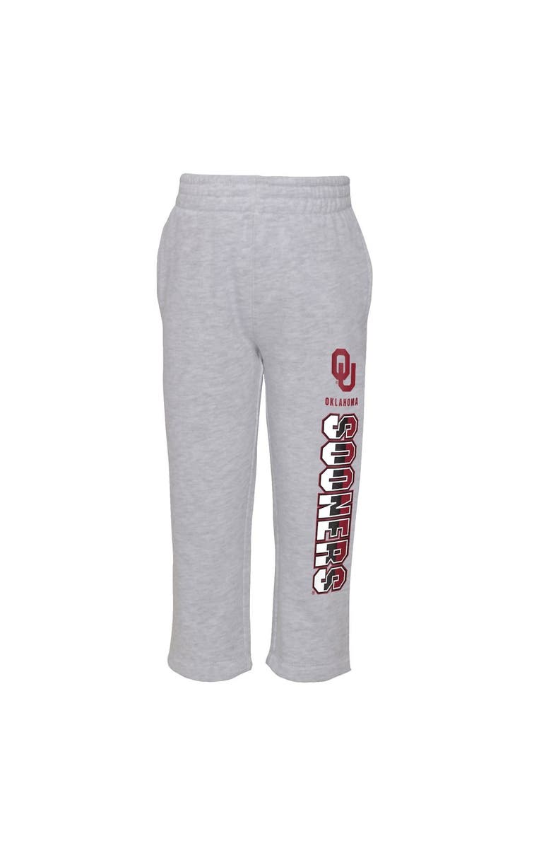 Outerstuff Infant Heather Gray/Crimson Oklahoma Sooners Playmaker Pullover Hoodie & Pants Set, Alternate, color, 