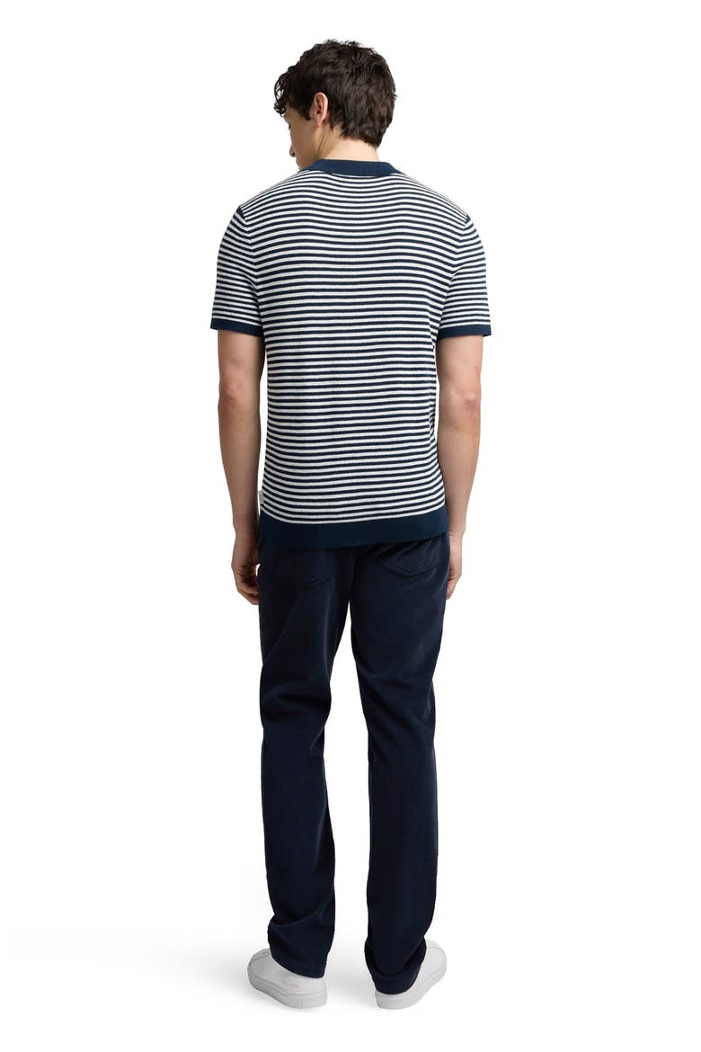 Cotton Textured Knit Polo Tee, Alternate, color, Midnight/Egret