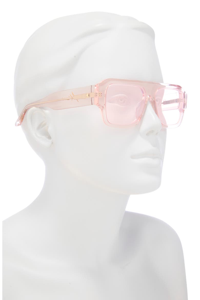 Miami 56mm Flat Top Sunglasses, Alternate, color, CRYSTAL PINK