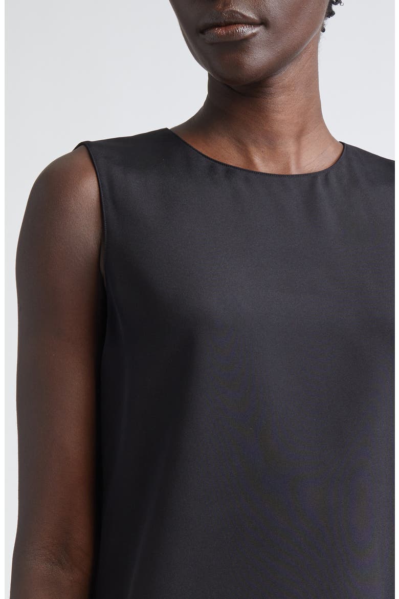 Adela Sleeveless Stretch Silk Blouse, Alternate, color, BLACK