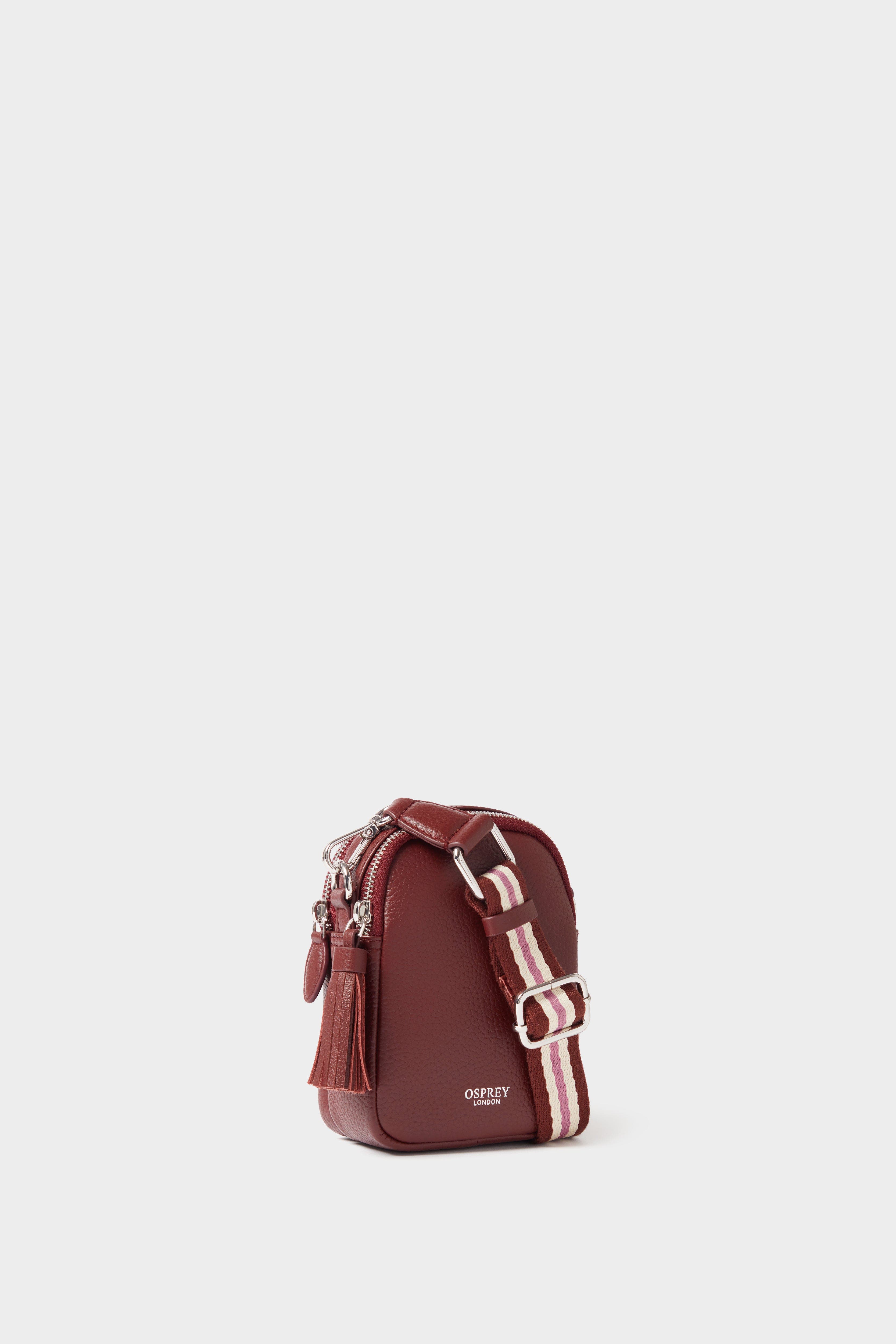 The Stella Leather Phone Bag, Alternate, color, Merlot