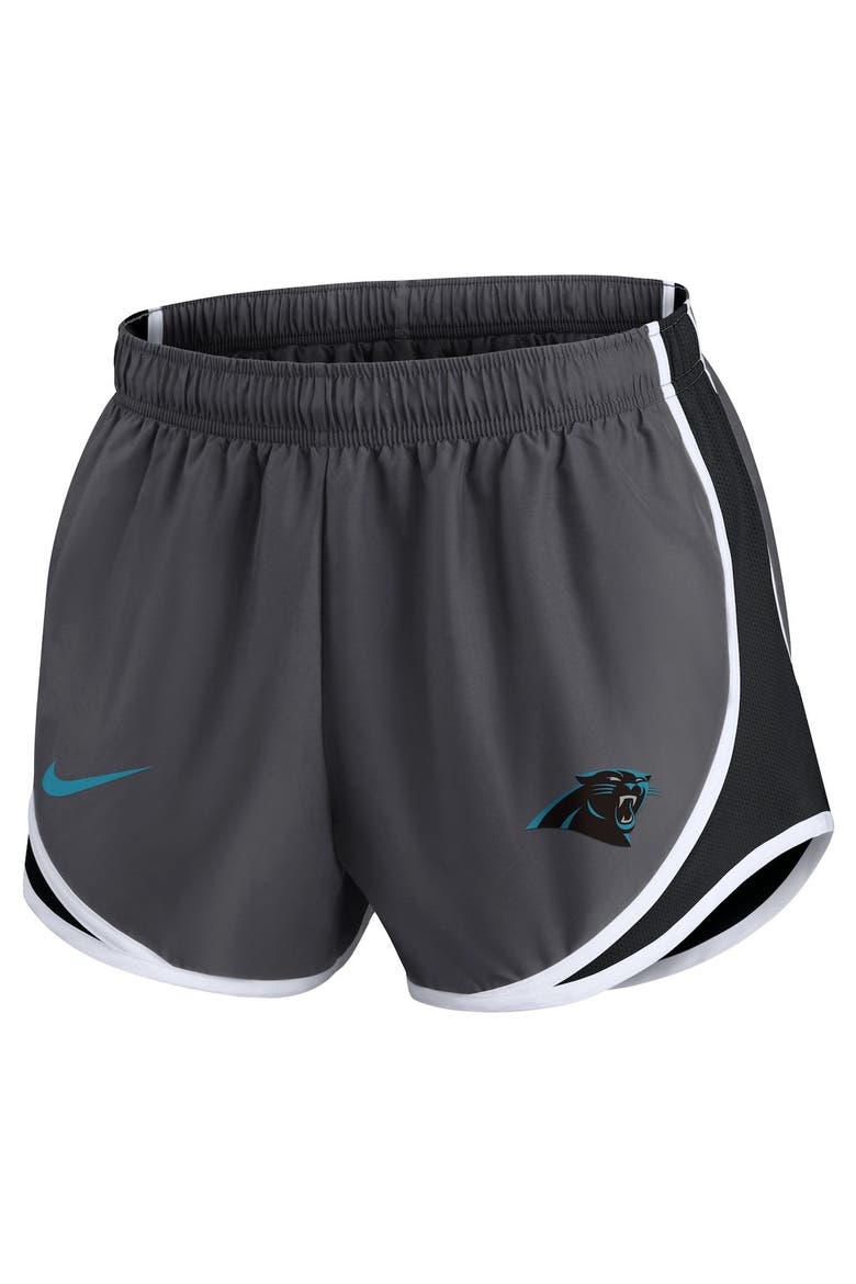 Women's Nike Charcoal Carolina Panthers Logo Performance Tempo Shorts, Alternate, color, Charcoal