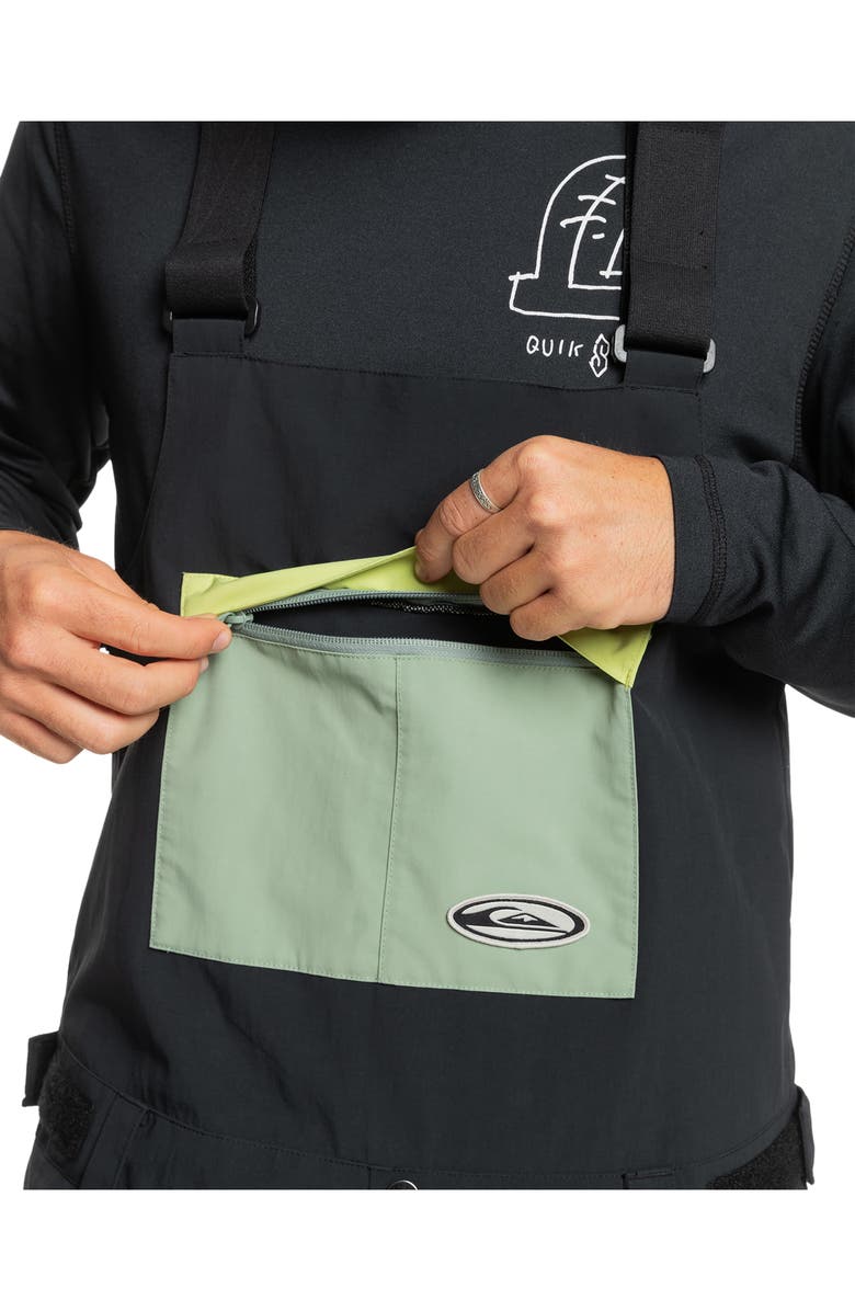 Quiksilver Fly High Water Resistant Snow Bibs, Alternate, color,