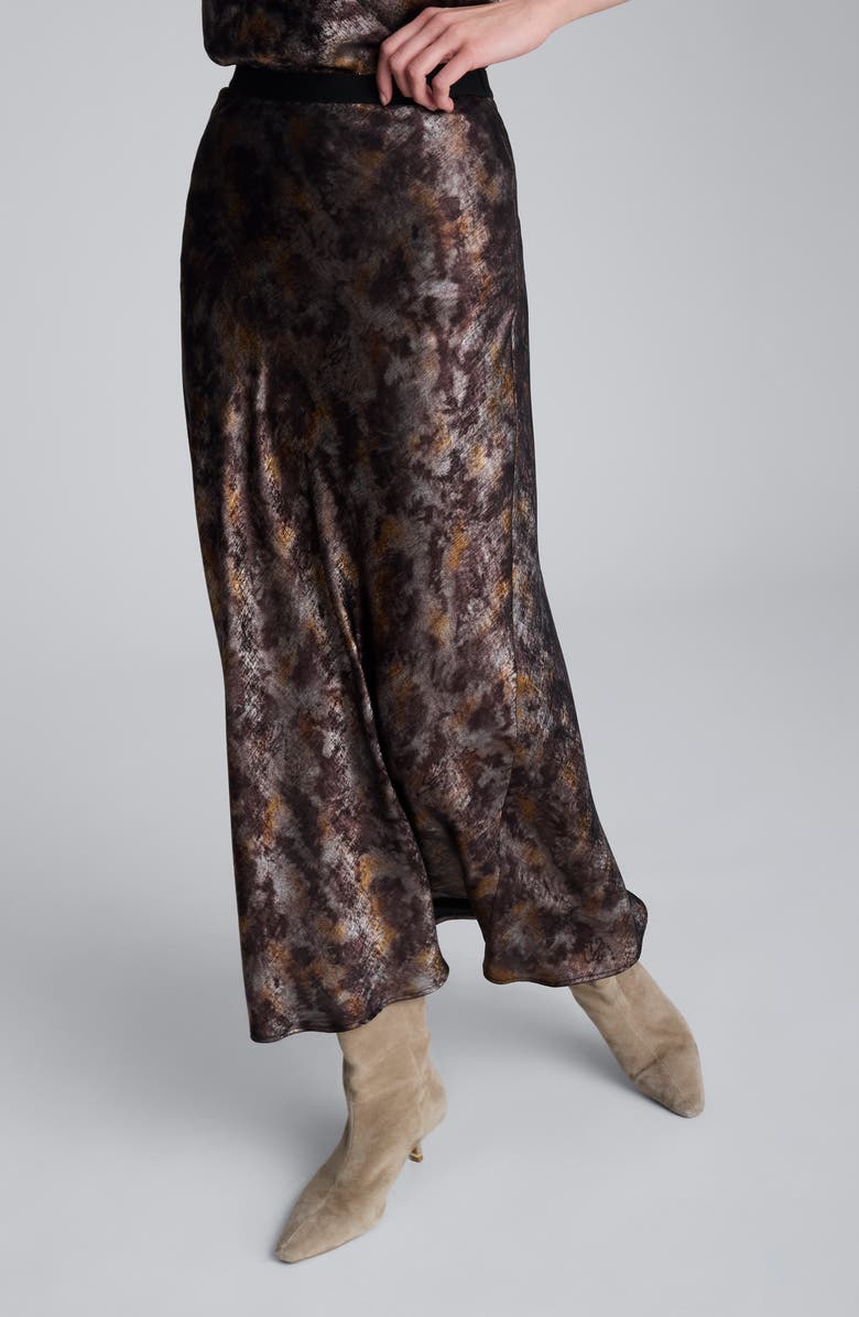 Kenneth Cole Bias Cut Maxi Skirt, Main, color, Black Multi