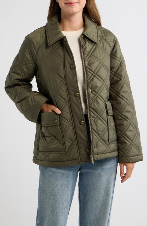 Crest Quilted Snap Jacket